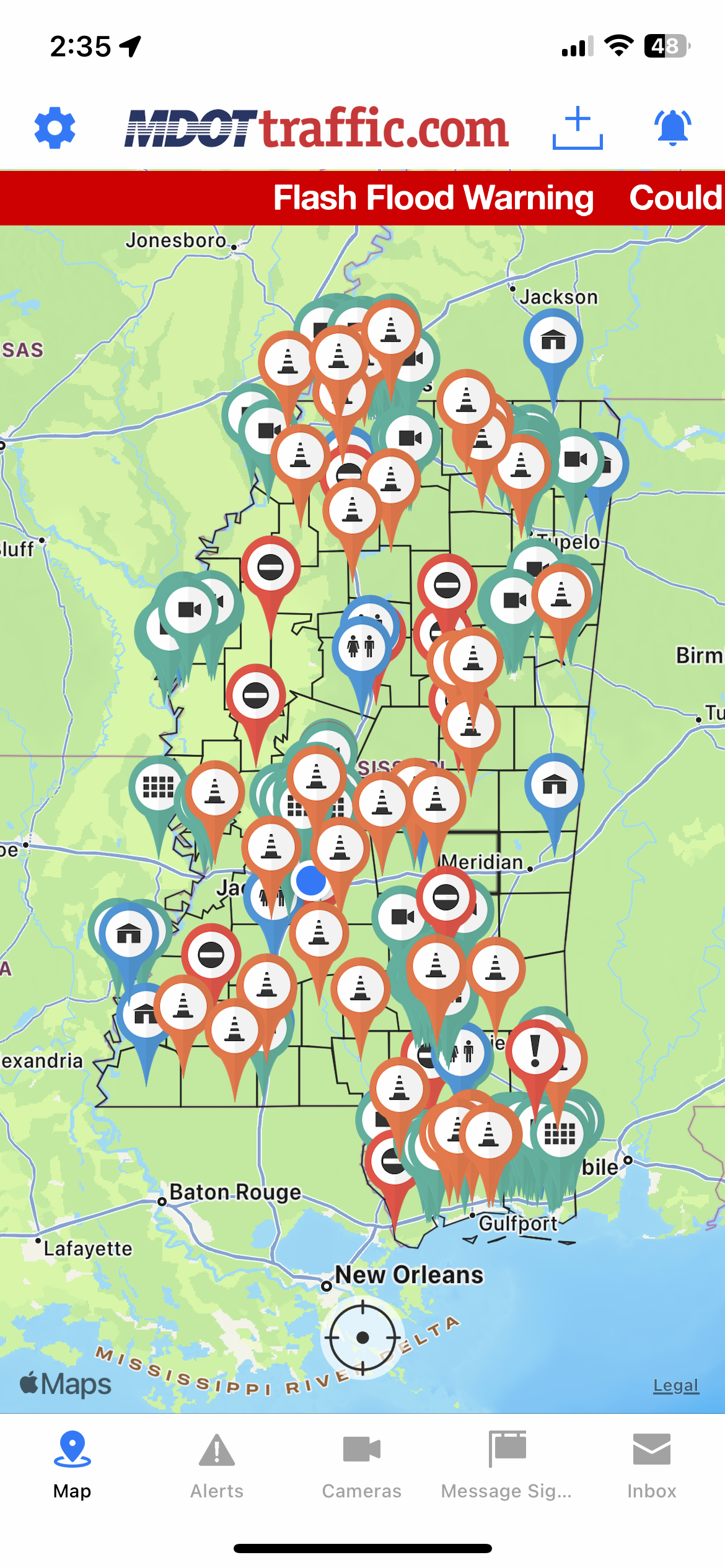 MDOT Traffic App Screenshot